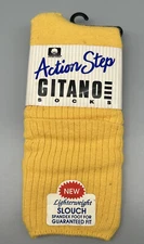NOS Vintage Gitano Women's Yellow Action Step Slouch Cotton Socks USA Sz 9-11