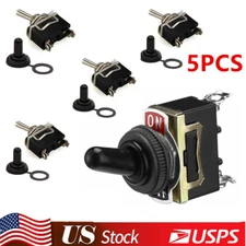 5X 12V SPST Solid Metal Toggle Switch ON/OFF Single Pole for Marine & Automotive