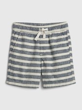 NEW 30 GAP Toddler Boys Easy Pull-On Linen Shorts Blue White Striped Size 3T