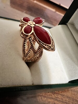 Signed JZ Red Butterfly Ring. Sz 9 #8577 | eBay