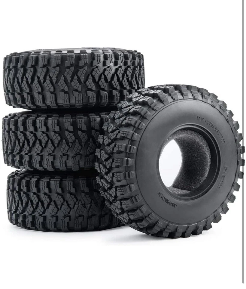 4PK -2.2'' Rubber Tires OD with Foam 125mm for 1:10 RC Crawler Axial Wraith- NEW - Image 4 of 4