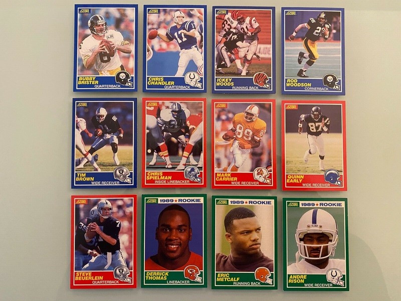 1989 Score Rookies (Woodson, Brown, Thomas, Rison, Chandler) Lot of (12) NM/MT