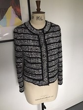 Marc Jacobs Black & White Tweed Effect Jacket Size 6us/10 Uk