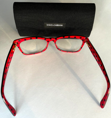 Dolce Gabbana Black Red Polka Dot Eyeglass Frames w/Case  display picture 3