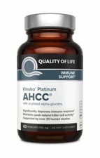 Quality Of Life Kinoko Platinum AHCC 750 Mg - 60 Veggie Capsules