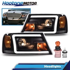 LED DRL Projector Headlights lamp Left & Right Fit For Ford F-150 04-08 Mark LT