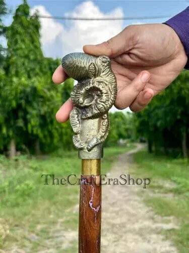 Старинная дизайнерская викторианская деревянная трость с ручкой в виде головы осьминога подарок - Изображение 4 из 4