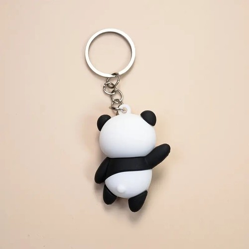Kawaii Cartoon Soft Rubber Panda Bear Heart Keychain Gift - Picture 3 of 3
