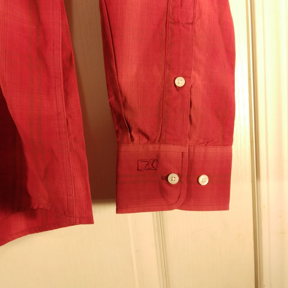 Cutter & Buck shirt mens S Small red long sleeve button cotton collar NWT - Image 3 of 4