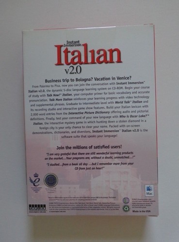 Instant Immersion Italian v2.0 For Windows, Mac OS X - Picture 2 of 8