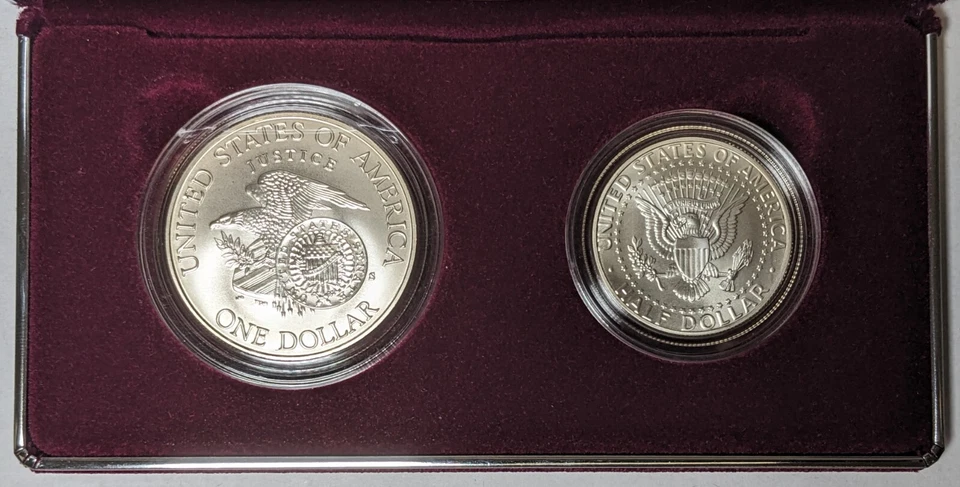 1998 S JFK and RFK Collector 2 Piece Silver Set - Image 4 of 4
