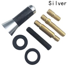 Auto Dach Kurz Stab Antenne 3,5cm Chrom Silber Radio Universal Adapter Fuß DAB