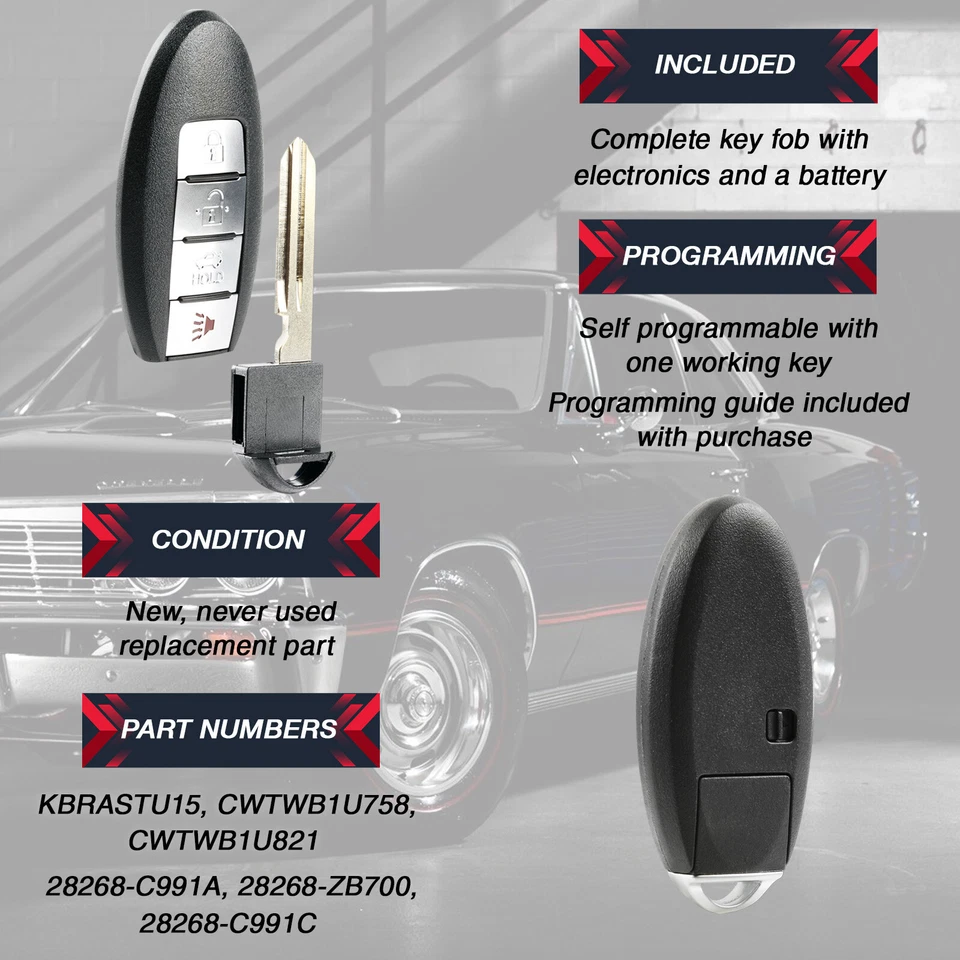 2 For 2003 2004 2005 2006 2007 2008 2009 Nissan 350z Keyless Car Remote Key Fob Foto 4 de 4