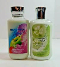 Bath and Body Works Cucumber Melon and Beautiful Day Body Lotions Set of 2