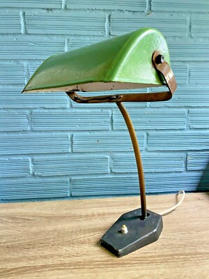 Antique Bankers Lamp Vintage Office Lawyer Desk Metal Light