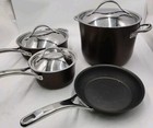 New Anolon 7-Piece Hard Anodized Nonstick Cookware Set. Bronce
