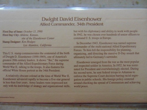 Goldene Repliken von Briefmarken USA 22k Gold - Dwight Eisenhower - Bild 3 von 3