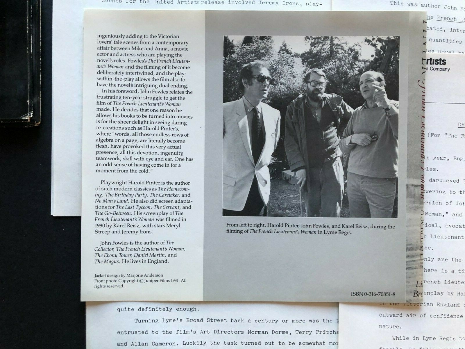 The French Lieutenant's Woman (1981) - Movie Press Kit w/Press News Sheets