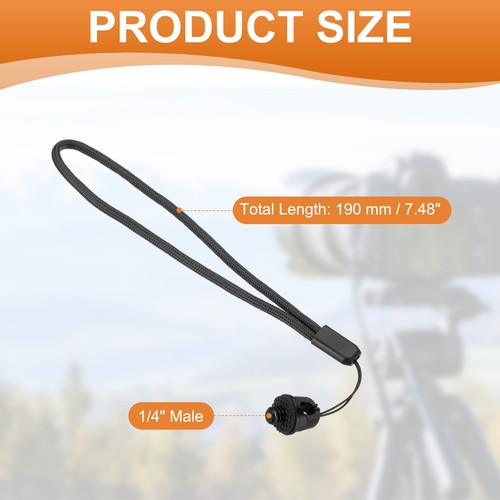 Camera Wrist Strap Lanyard Camera Hand Straps with 1/4" Screw Black - Zdjęcie 2 z 7
