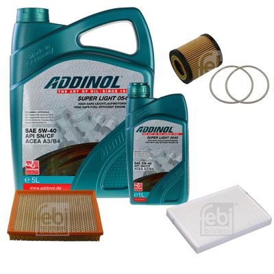 FEBI Inspektionspaket 6L ADDINOL SUPER LIGHT 0540 für Opel Astra H Twintop L67