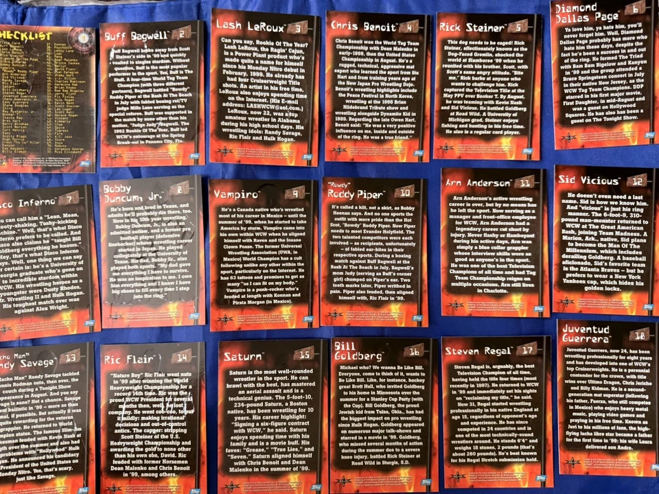 Juego completo de 72 cartas Topps WCW 1999 en relieve Foto 2 de 4