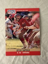 1990 Pro Set #296 Jesse Sapolu RC Rookie San Francisco 49ers