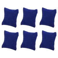 "6Stk Armreif Uhren Kissen 3.54\" X 3.15\" Flanell Schmuck Display Kissen Blau"