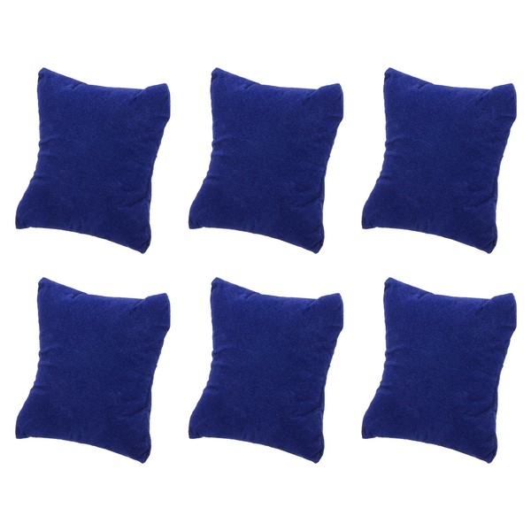 "6Stk Armreif Uhren Kissen 3.54\" X 3.15\" Flanell Schmuck Display Kissen Blau"-image