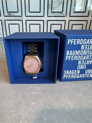 Skagen Grenen three hand gold stainless steel pink dial Women's watch SKW6869