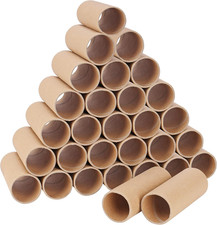 Pack of 30 Brown Kraft Cardboard Tubes - L 10.4 X D 4 Cm - Kraft Paper Roll - Ca