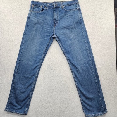 Levis Style Blue Denim Straight Leg Jeans Mens 36x32 Medium Wash FLEX Pants
