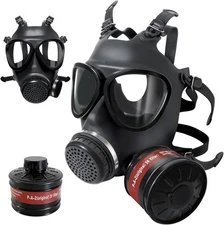 Full Face Respirator Gas Mask Survival Nuclear and Chemical with Filters for Che