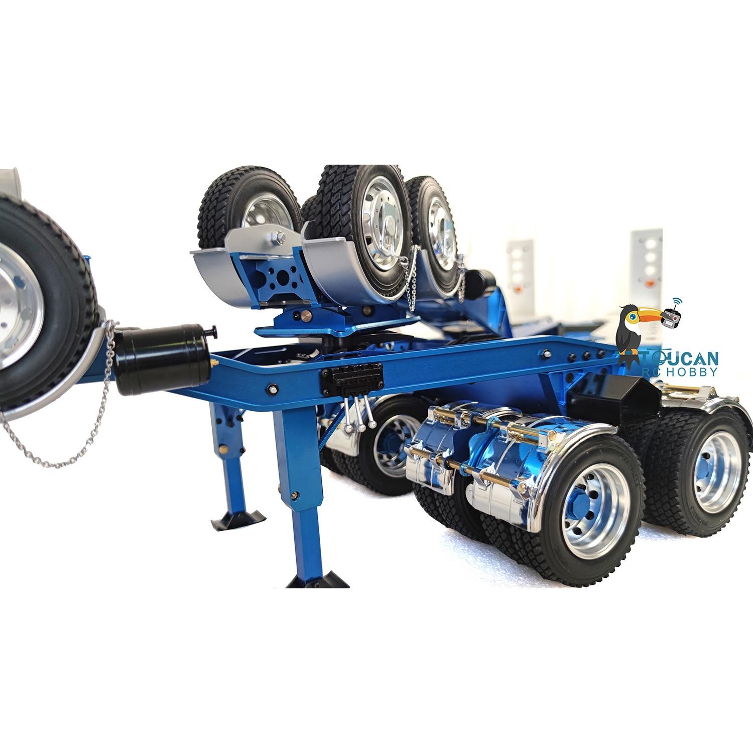 JDM 1:14 Metal Drake Trailer 1.5M Long for 1/12 1/14 RC Truck Excavator Loader