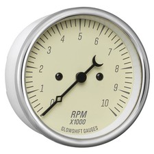 Glowshift Classic In-dash 10000 Rpm Tachometer Gauge Kit Antique White Dial