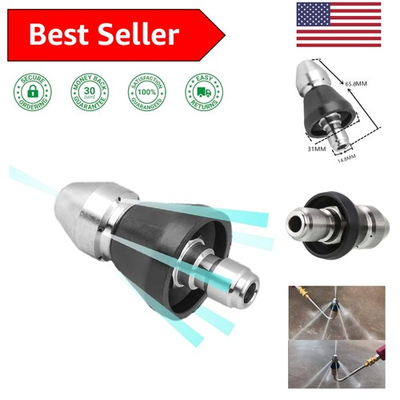 #ad Durable 3 8#x27;#x27; Pressure Washer Sewer Nozzle with 6.5 Orifice Rust Resistant $22.49