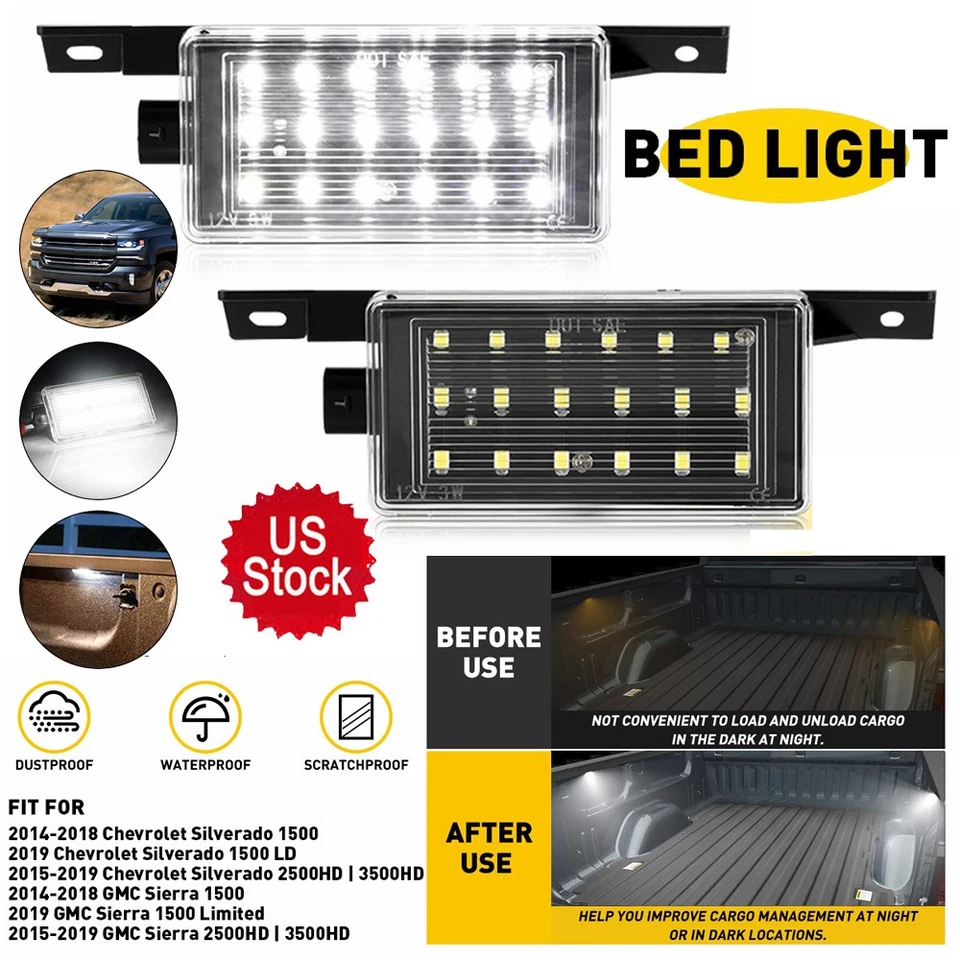 2-20X LED Bed For Lamps Silverado 2015-2019 HD HD Sierra 2014-2019 & 1500 Models - Image 4 of 4