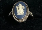 Vintage 925 Sterling Silver Diana The Huntress Wedgwood Plaque Ring Size O E784