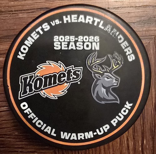 2025-26 Fort Wayne Komets vs Iowa Heartlanders Official Warm-up Puck