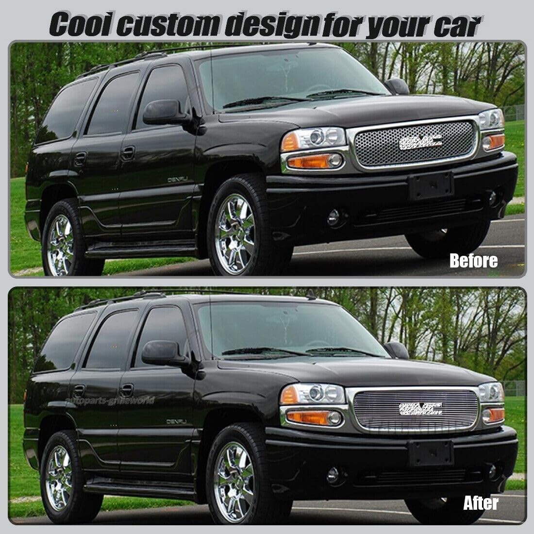 For GMC Sierra Yukon Main Upper Aluminum Horizontal Billet Grille Grill