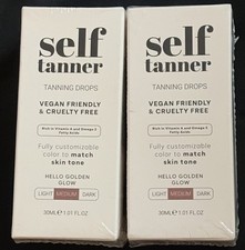 2X - Self Tanning Drops For Face and Body Medium 30ml EXP 5/27 NEW