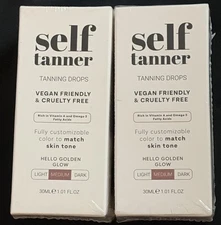 2X - Self Tanning Drops For Face and Body Medium 30ml EXP  5/27 NEW