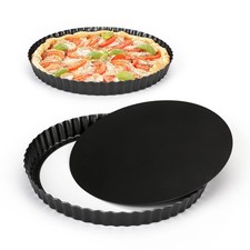 Gutsdoor Tart Pan 10 Inch with Removable Bottom Nonstick 10 Inch, Black