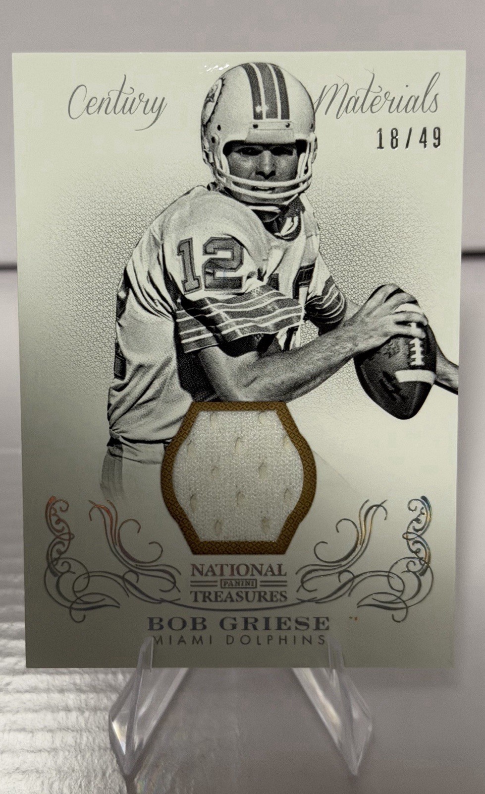 Bob Griese (RC) PSA7 , 3-game worn patches numbered /49,/100, /67, and auto /99 view 7