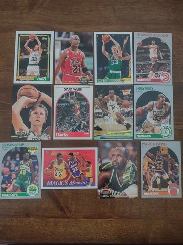 NBA Vintage 75 Card Lot Michael Jordan Bird Magic Dominique Shaq Rookie N-M Mint