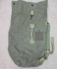 USGI Military Duffle Bag OD Green Nylon Bag 2 strap Backpack DLA 1984 VIntage