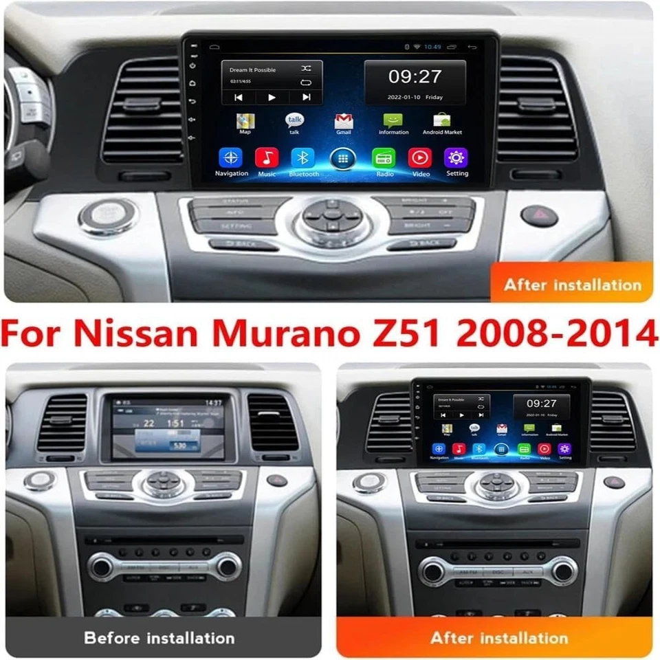 Radio estéreo de coche de 9"" Carplay GPS para Nissan Murano Z51 2008-2011 2012 2013 2014 Foto 2 de 4