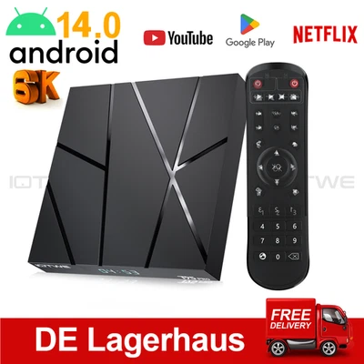 NEU Smart TV BOX Android 14.0 4GB 128GB WIFI6 Netzwerk Media Player Quad Core DE - Bild 1 von 4
