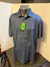 IZOD Golf Men s Polo Shirt Blue Red Check Large Poly Spandex - NWT