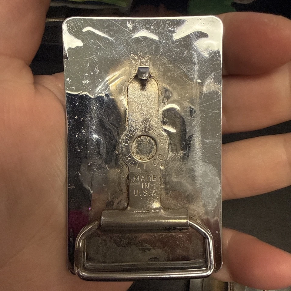 3 Belt Buckles Chambers Belt Co.made in USA, Dyna  Provo Utah, College seal - Image 4 of 4