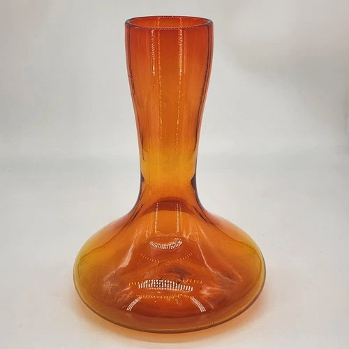 1957 Blenko Orange Tangerine Glass #5712 Jeannie Vase 10.75" Wayne Husted Design
